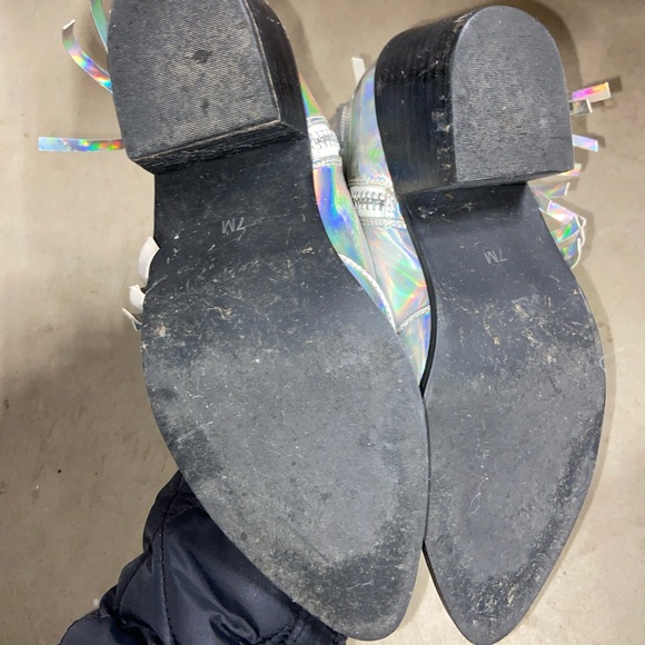 Current Mood Iridescent Silver Ankle Boots - Picture 3 of 4